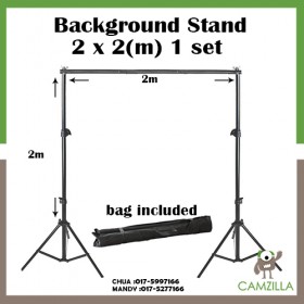 Studio Background Stand Support Tripod 2 x 2 M Portable Handle Kit 200 CM